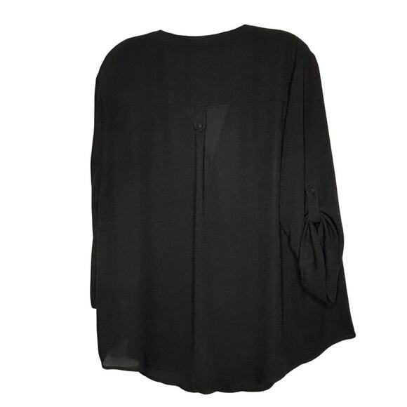 Torrid Harper Black Georgette Popover Office Career Blouse Shirt Size 2X Plus - Picture 2 of 6